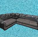 Double Black Corner Sofa