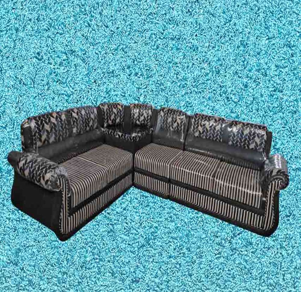 Double Black Corner Sofa